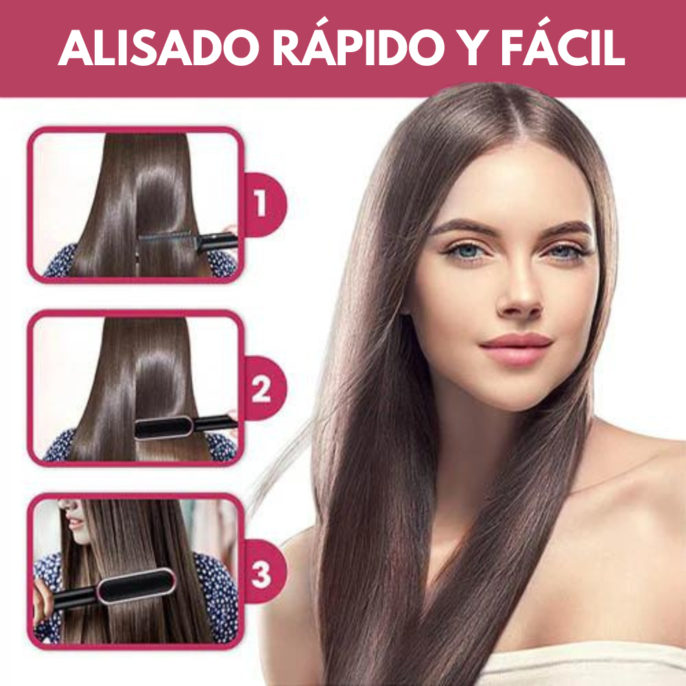 Cepillo Alisador Gold™ 3 en 1 | Suaviza, seca, hidrata y modela | bivoltio