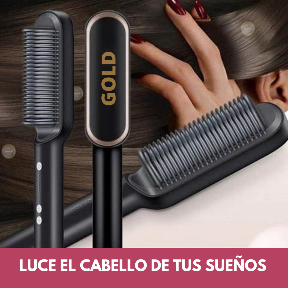 Cepillo Alisador Gold™ 3 en 1 | Suaviza, seca, hidrata y modela | bivoltio